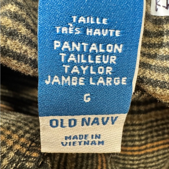 Old Navy High Rise Taylor Wide Leg Plaid Trouser Pants Size Large - Picture 9 of 11